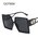 Hollow Out Oversized Oval Sunglasses For Women 2020 New Fashion Big Frame Square Sun Glasses Female Vintage Black Leopard UV400
