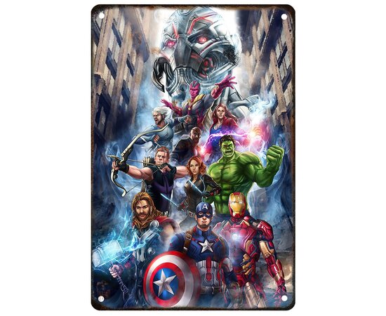 Marvel Avengers Tin Sign Spiderman Captain America Iron Man Thanos Man Cave Bar Cafe Cinema Wall Art Bedroom Painting Decoration