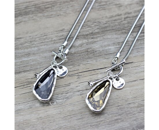 Anslow 2021 New Fashion Winter Sweater Chain 90cm Length Women Female Long Necklace Irregular Crystal Pendant Charms LOW0046AN