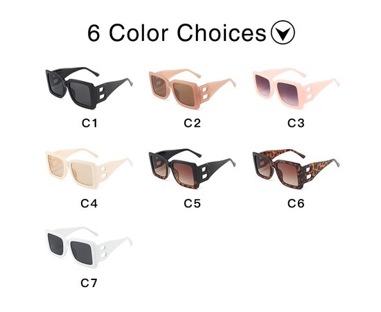 Classic Black Luxury Brand Women's sunglasses Ladies Trendy Designer Square Sun Glasses Retro B-Decorative Shades Eyewear UV400